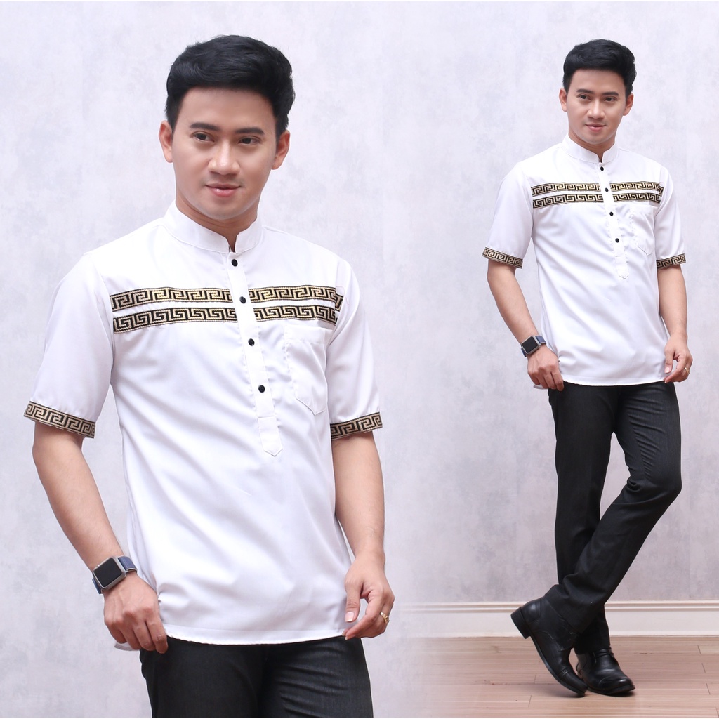 Baju Koko Toyobo dewasa lengan pendek/ Baju Koko toyobo premium dewasa model terbaru/ Baju Koko toyo