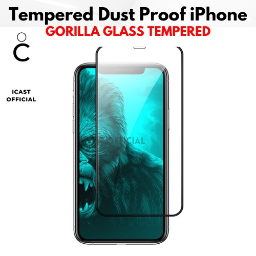 DUSTPROOF Tempered Glass iPhone Anti Debu Gorilla Glass Tempered iPhone Full Cover Dust Proof Anti gores iPhone 7 8 X XR XS XS MAX 11 12 Pro 13 Pro Max