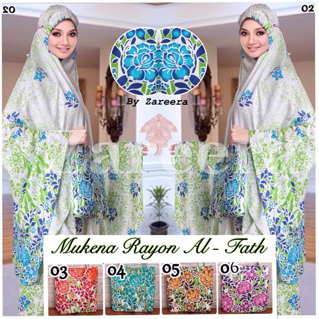MUKENA DEWASA RAYON AL- FATH - RUKUH MOTIF BUNGA - TELEKUNG SOLAT - PRAYER SET