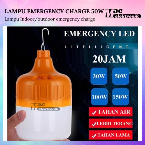 Lampu Emergency 50W / Lampu Indoor Outdoor / Rechargeable Lampu 50W/ Lampu Darurat 50 WATT