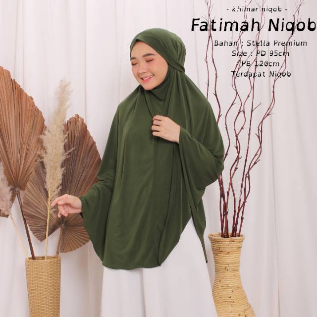 HIJAB NIQOB / BERGO SYARI NIQOB - FATIMAH NIQOB - BAHAN STELLA PREMIUM - BEST SELLER (BISA COD)