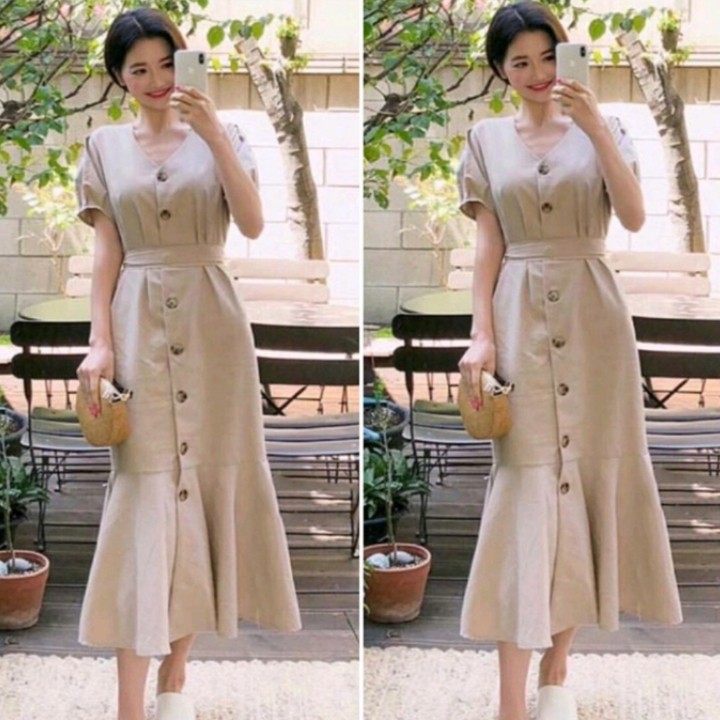 FWG - DRESS MAXY KIMBERLY 1291 / DRESS DUYUNG WANITA / DRESS KOREA / BAJU / LONG DRESS / DRESS