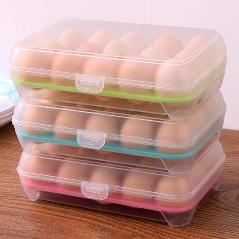 KOTAK TEMPAT SIMPAN MENYIMPAN PENYIMPANAN TELUR EGG BOX ORGANIZER 15 LUBANG PRAKTIS DAN RAPI VA240