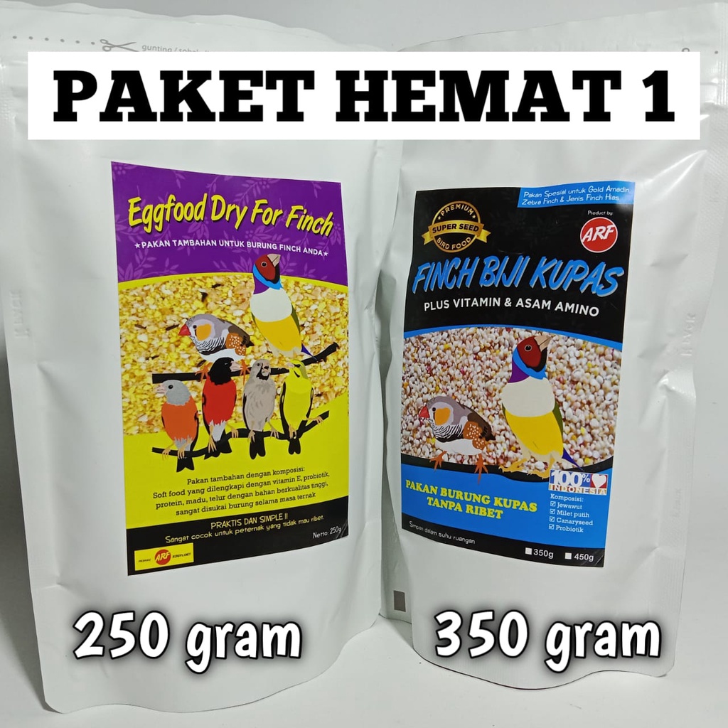 [PAKET HEMAT TERNAK 1] Pakan burung Tanpa Kulit & Extra Fooding utk Burung Finch, Kenari, Lovebird