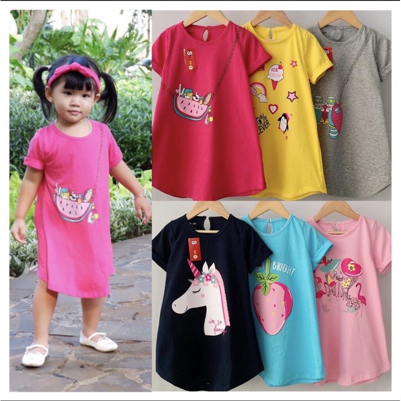 Jual ECER DRESS SABLON ANAK PEREMPUAN SMILE 1-5y - DASTER SABLON SMILEE