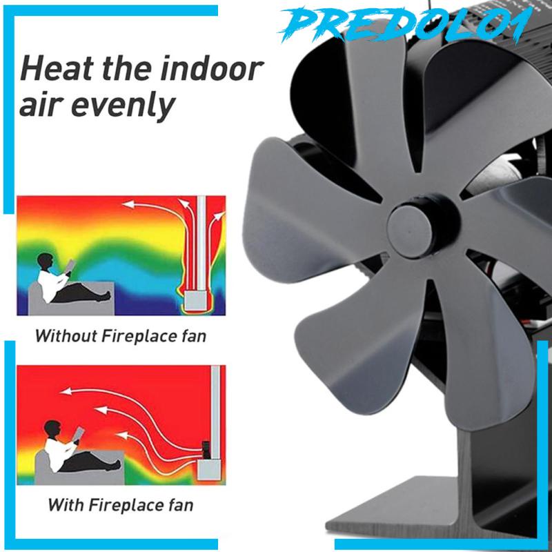 [PREDOLO1] Upgrade Mini Heat Powered Stove Fan Efficiency 6-Blade Quiet for Fireplace
