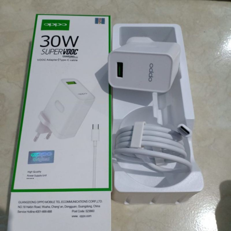charger oppo Reno 2 Reno 3 reno 4 original super vooc 30watt kabel type c
