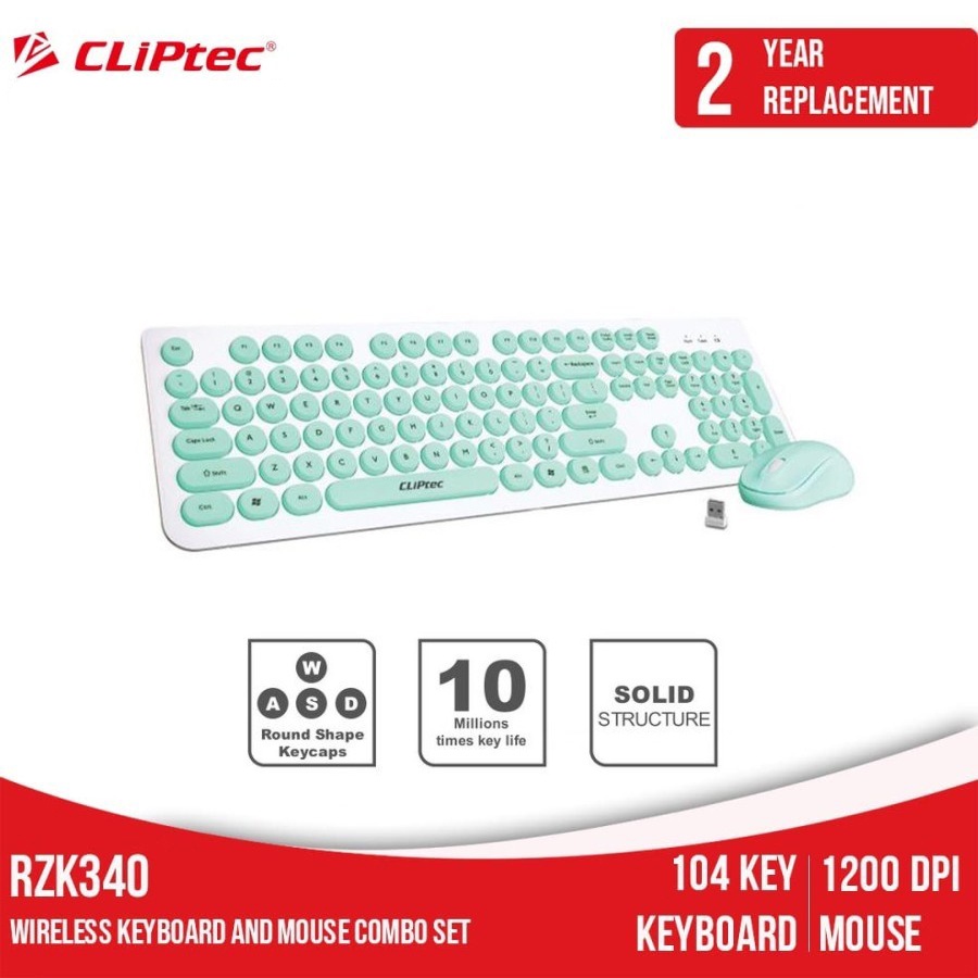 Keyboard Mouse Wireless Altec Lansing ALBC6314 / Cliptec RZK340 Combo Color Original