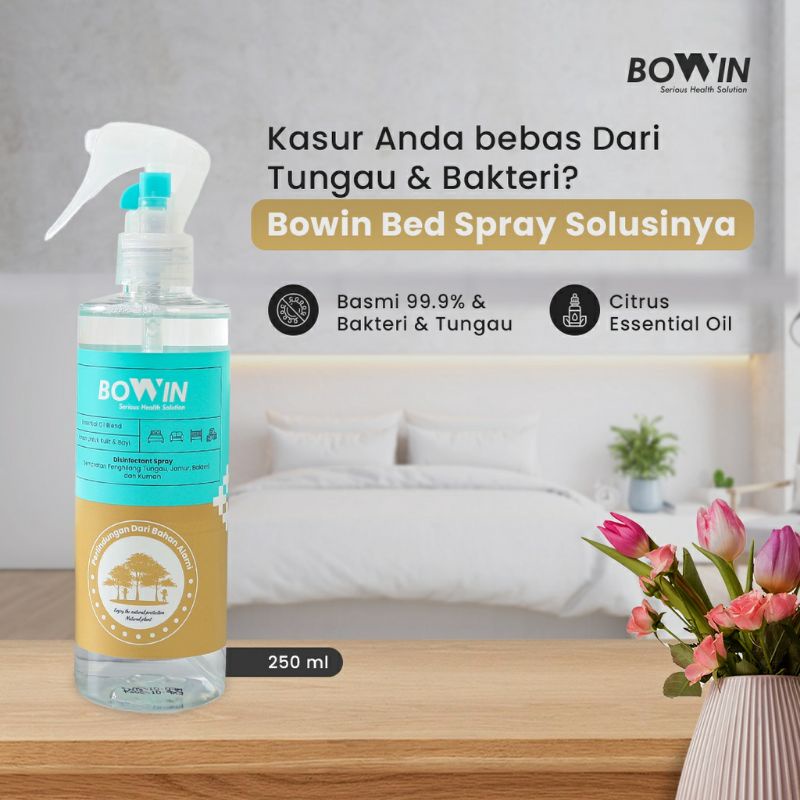 BOWIN Bed &amp; Linen Spray 100% Organic Anti Tungau, Anti Bakteri, Kuman &amp; Virus (essential oil aromatherapy)