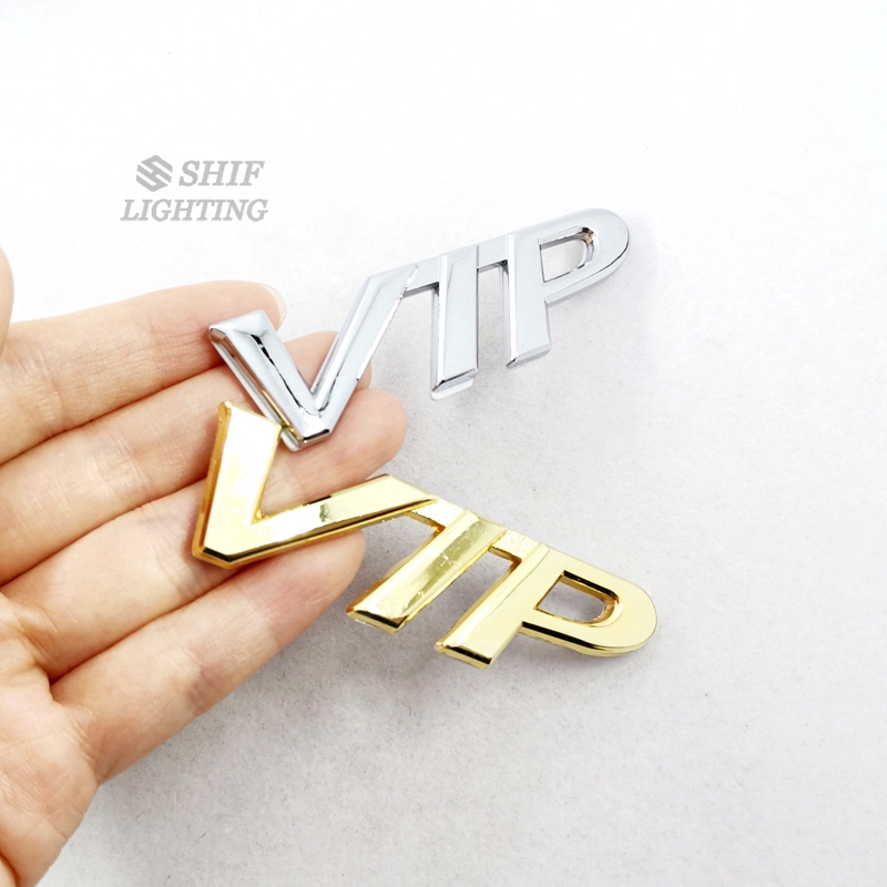 1Pc Stiker Emblem Logo VIP Bahan Metal Untuk Dekorasi Mobil