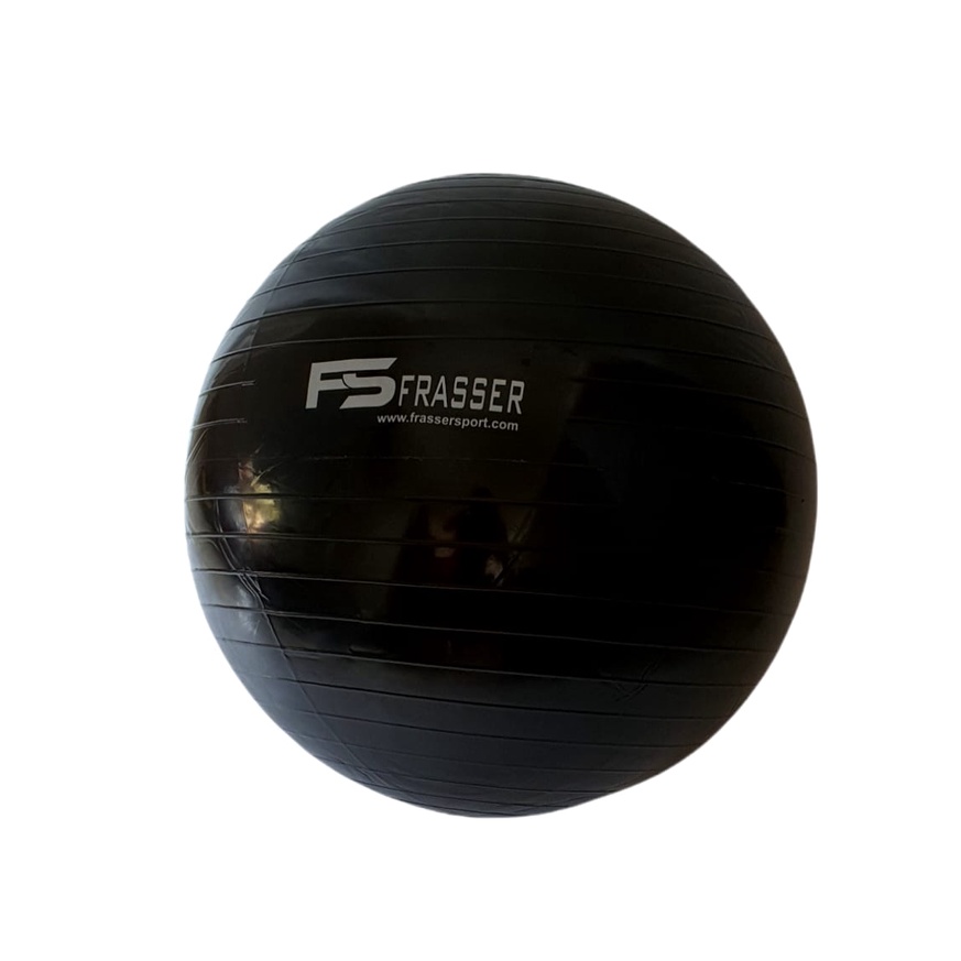 Gymnastic Ball Bola Gym Yoga Pilates Frasser 75 cm Bonus Tas Pompa Hitam