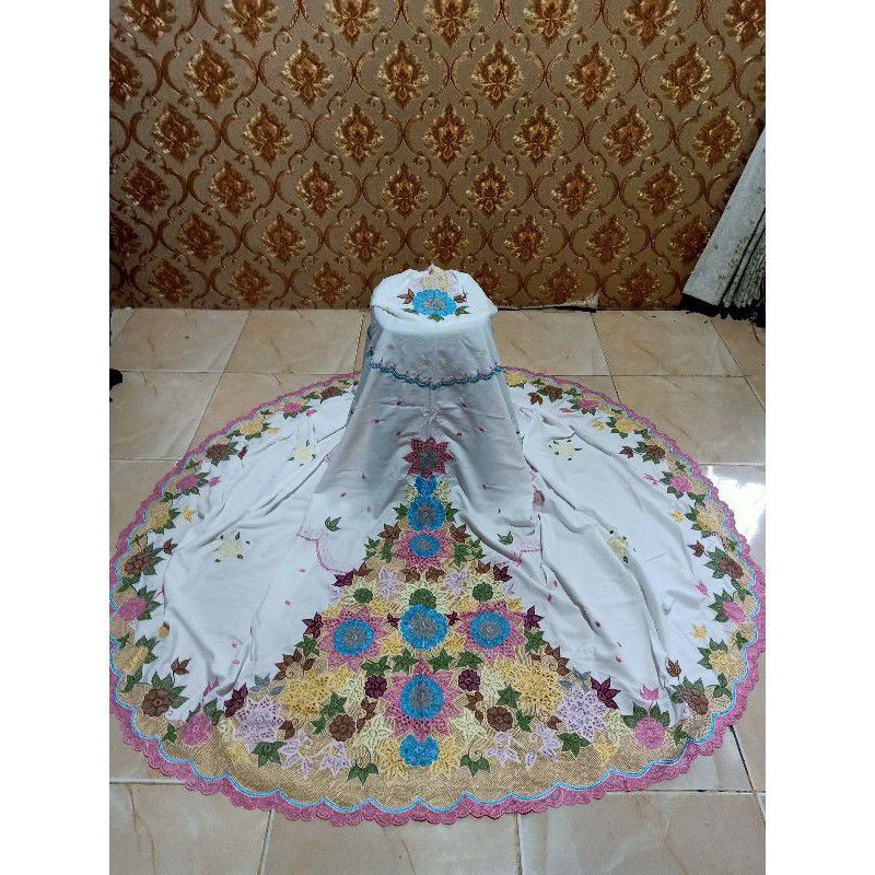 mukena bordir motif kerancang padang bukittinggi