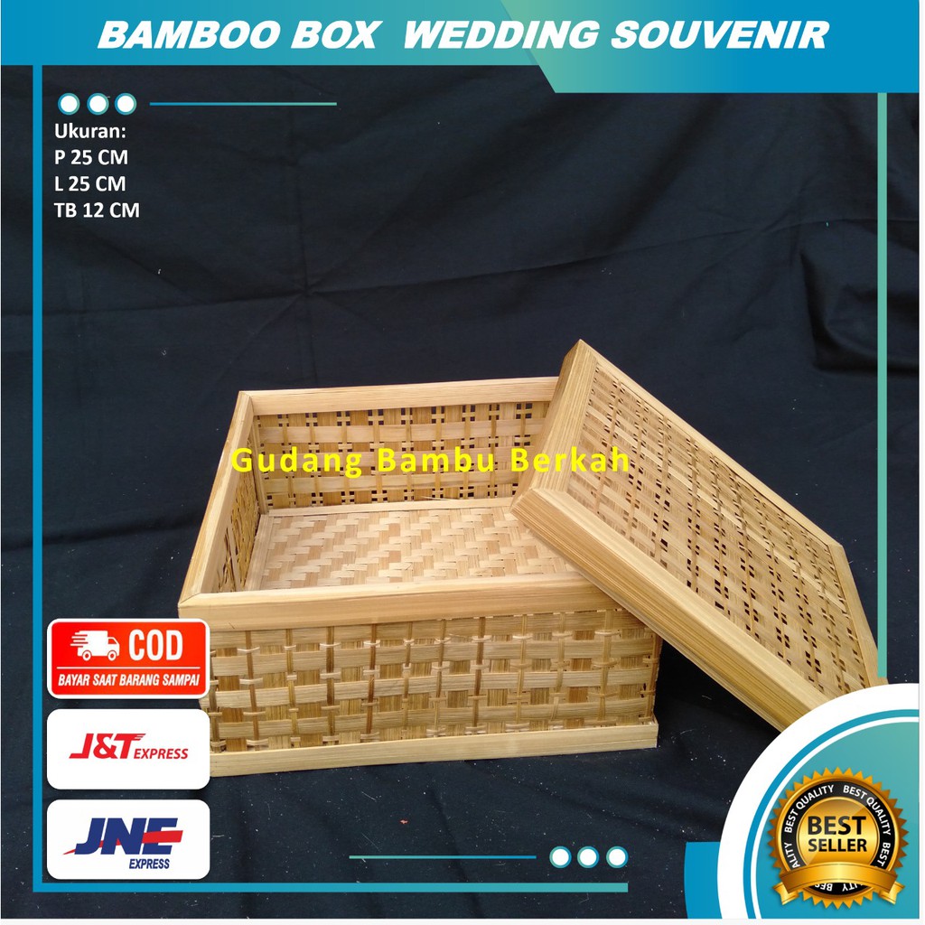 Souvenir Box Parcel Buah Segar dari Bambu / Souvenir Parcel Box Bambu Seserahan Pernikahan