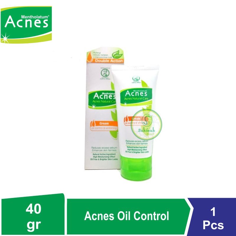 ACNES Cream Oil Control &amp; Whitening 40 Gr Anti jerawat