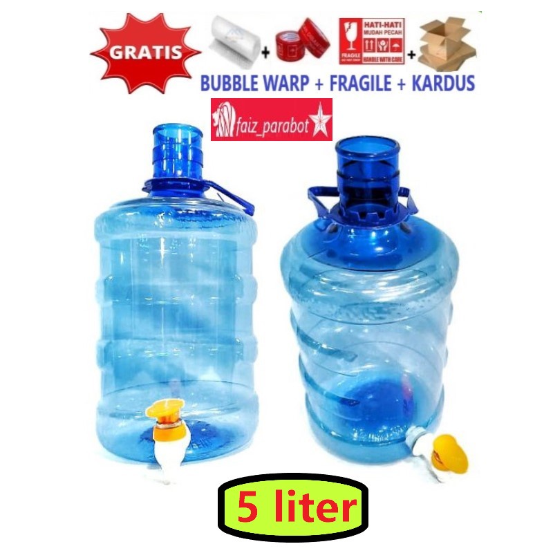 Serba Grosir Termurah Tempat Galon + Keran air kecil 5 liter