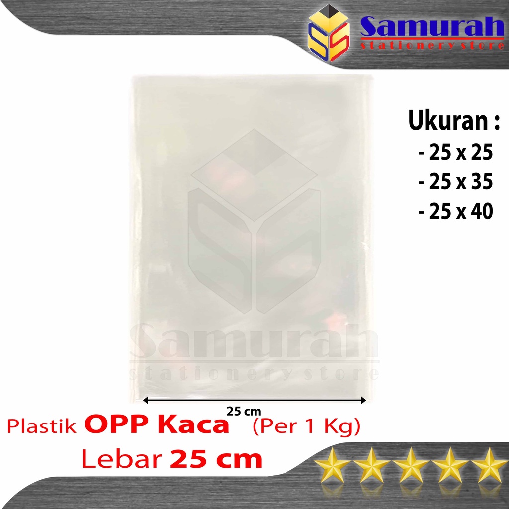 Plastik OPP Kaca Lebar 25 x 35 cm Bening / Plastic Souvenir Ukuran 25x25 - Accesories 25x40  - Bonek