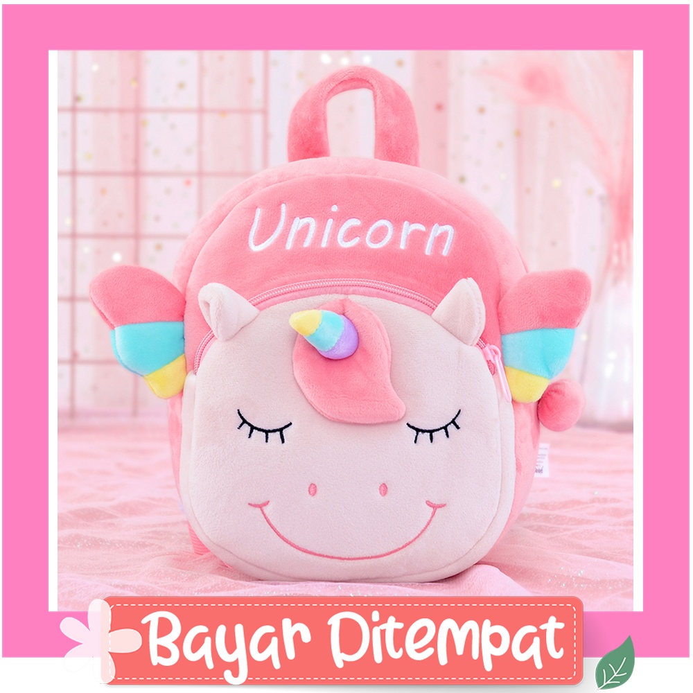 ❄ Petitecherie ❄ R116 Tas Anak Ransel kecil Sekolah Anak TK Tas Karakter Anak Backpack Motif Murah Paud Unicorn Kuda Pony