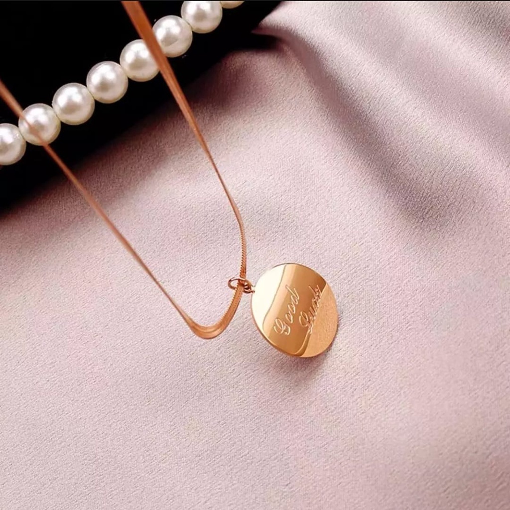 Kalung Titanium Anti Karat Wanita Korea / Kalung Titanium Asli Original Import / Kalung Titanium Terbaru 2022 / Kalung Titanium Cewek Korea