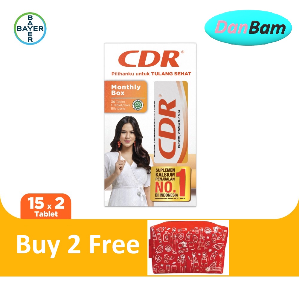 CDR Suplemen Kalsium Rasa Jeruk 30 Tablet - Paket Bulanan