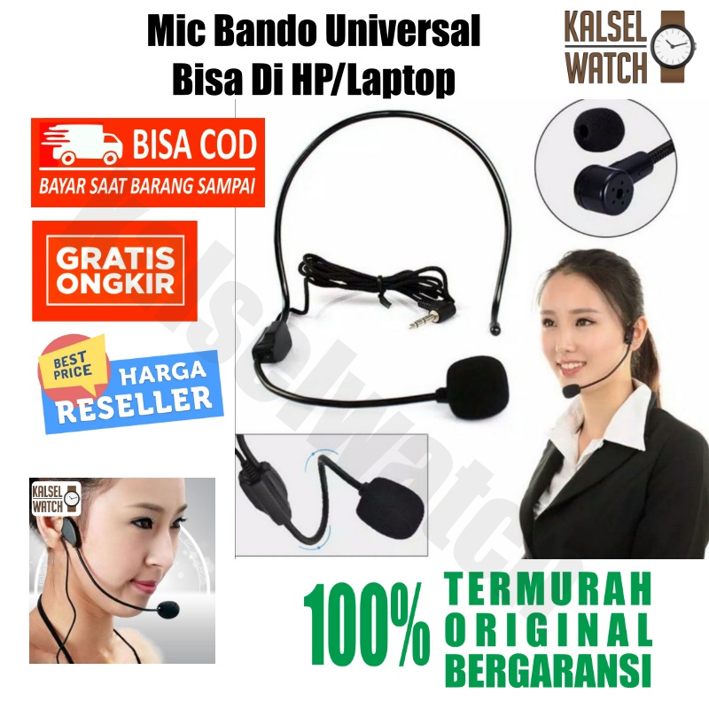 Mikrofon Mikropon Presentasi HP Laptop Mic Clip On Bando Headset Microphone Jack 3.5mm Berkualitas High Quality Jernih Audio Splitter U Live Audio Zoom Meeting Google Meeting Rapat IG Presenter MC Youtuber Mikropon Mik Kepala Perekam Suara HP20