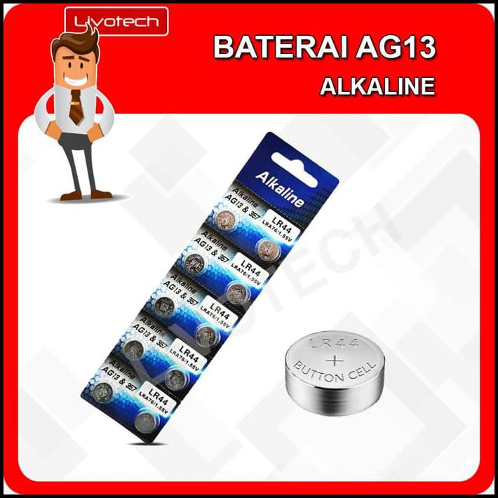 Jual BATERAI AG13 LR44 ALKALINE BATU BATRE KANCING BUTTON CELL BATTERY