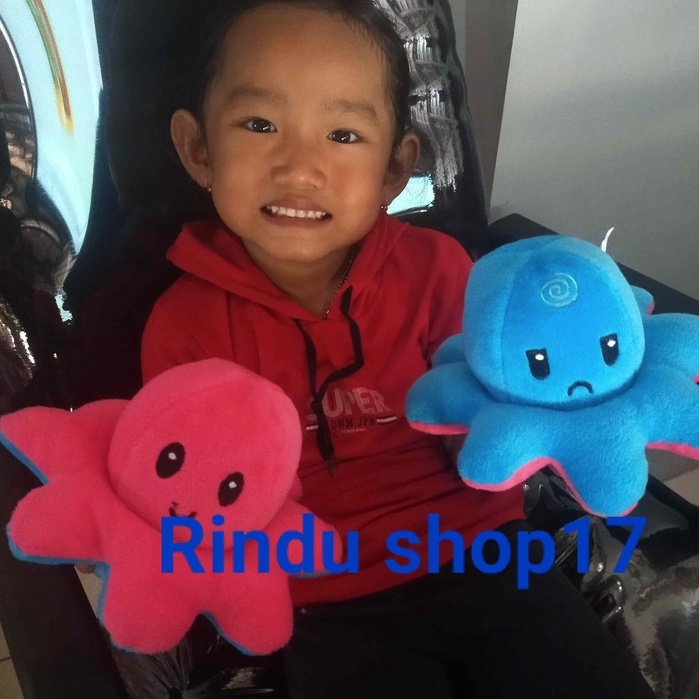 Boneka Gurita Octopus Bolak - Balik Dua Sisi Reversible MENYALA