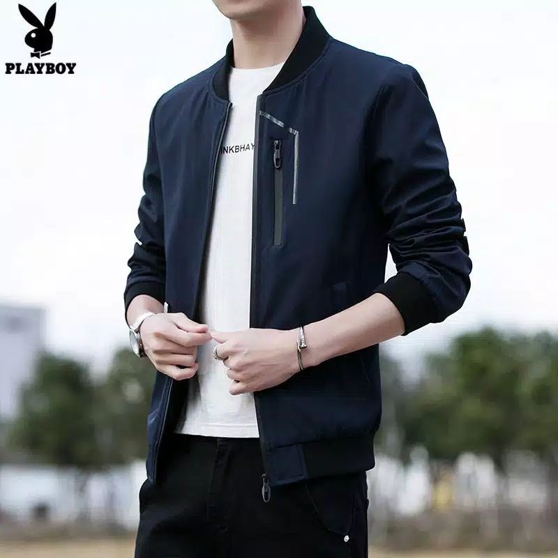 jaket bomber pria bahan taslan JN import murah