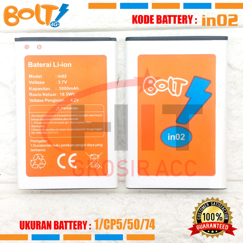 Baterai Battery Double Power BOLT Aquila Slim Ultra LTE in02 BL1 IN02