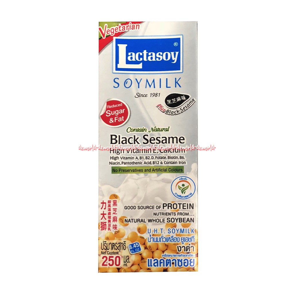 Lactasoy Soy 180ml Milk Black Sesame High Calcium Susu Soya 180 ml Minuman Susu Kedelai UHT Siap Minum lactosoi Lactasoi