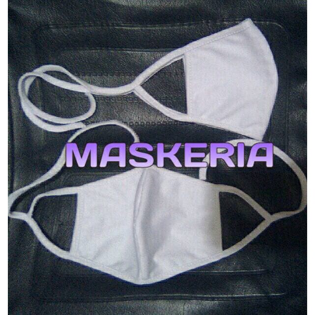 masker kain polos putih