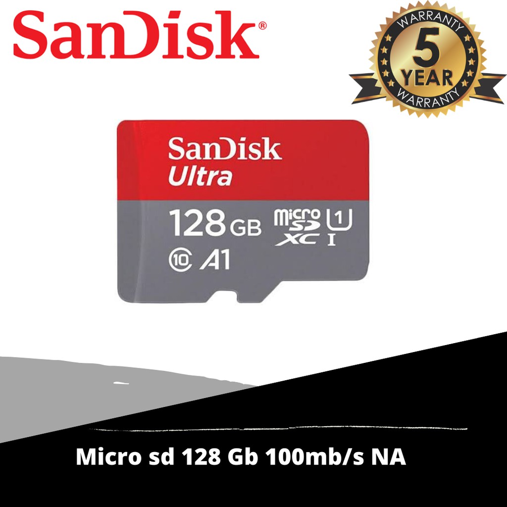 Memory Card Micro sd Sandisk 128gb 120mbps A1 NA