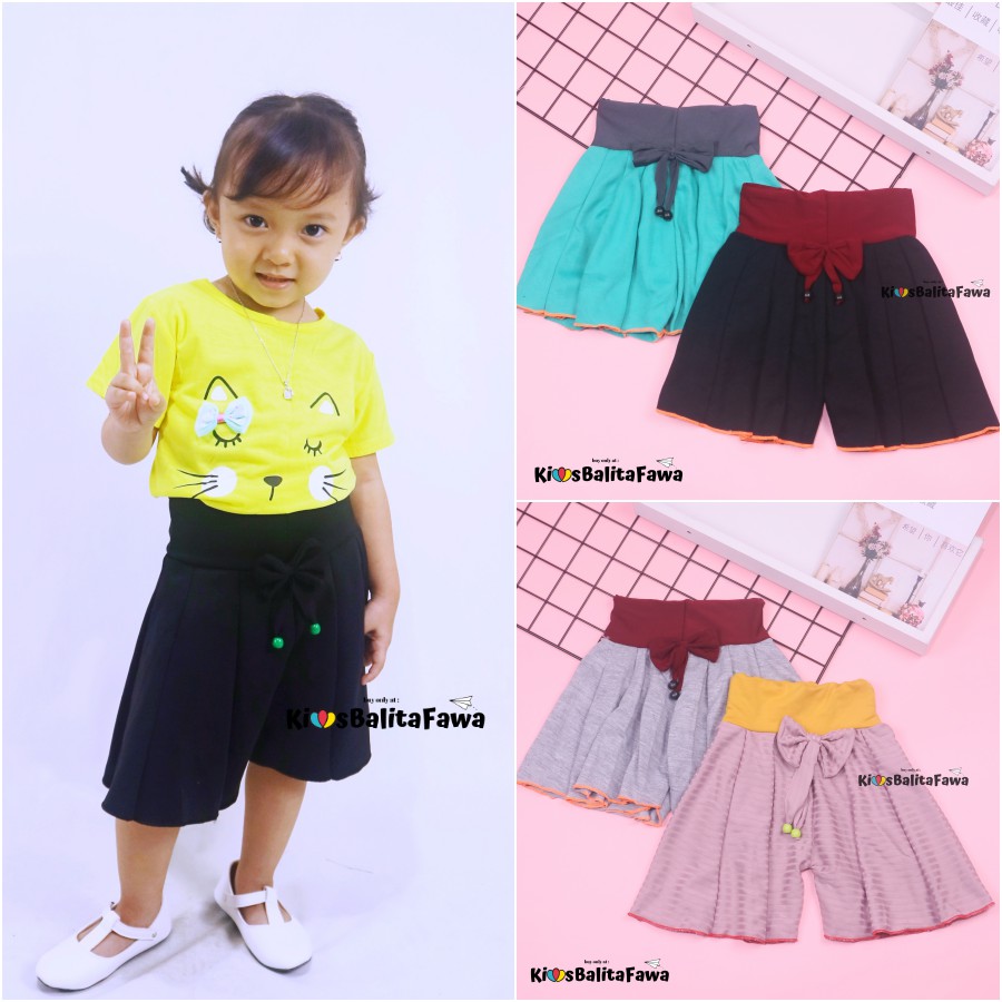 Rok Celana Polos Uk 1-10 Tahun / Bawahan Anak Perempuan Model Rok Celana Cewek Polos Grosir Adem babycinnamon