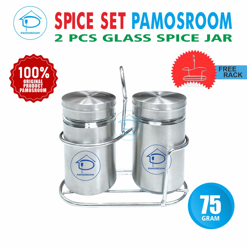 Pamosroom Spice Jar Set Tempat  Bumbu  Dapur  Stainless 