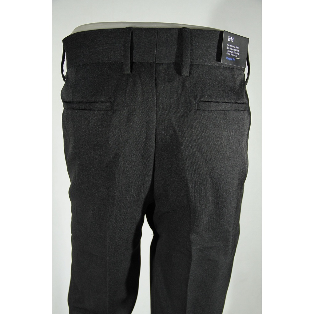 COD Celana Formal Kerja/Kantor Pria JsM Reguler Hitam| Celana Bahan | Suit Pants 100% Original Brand
