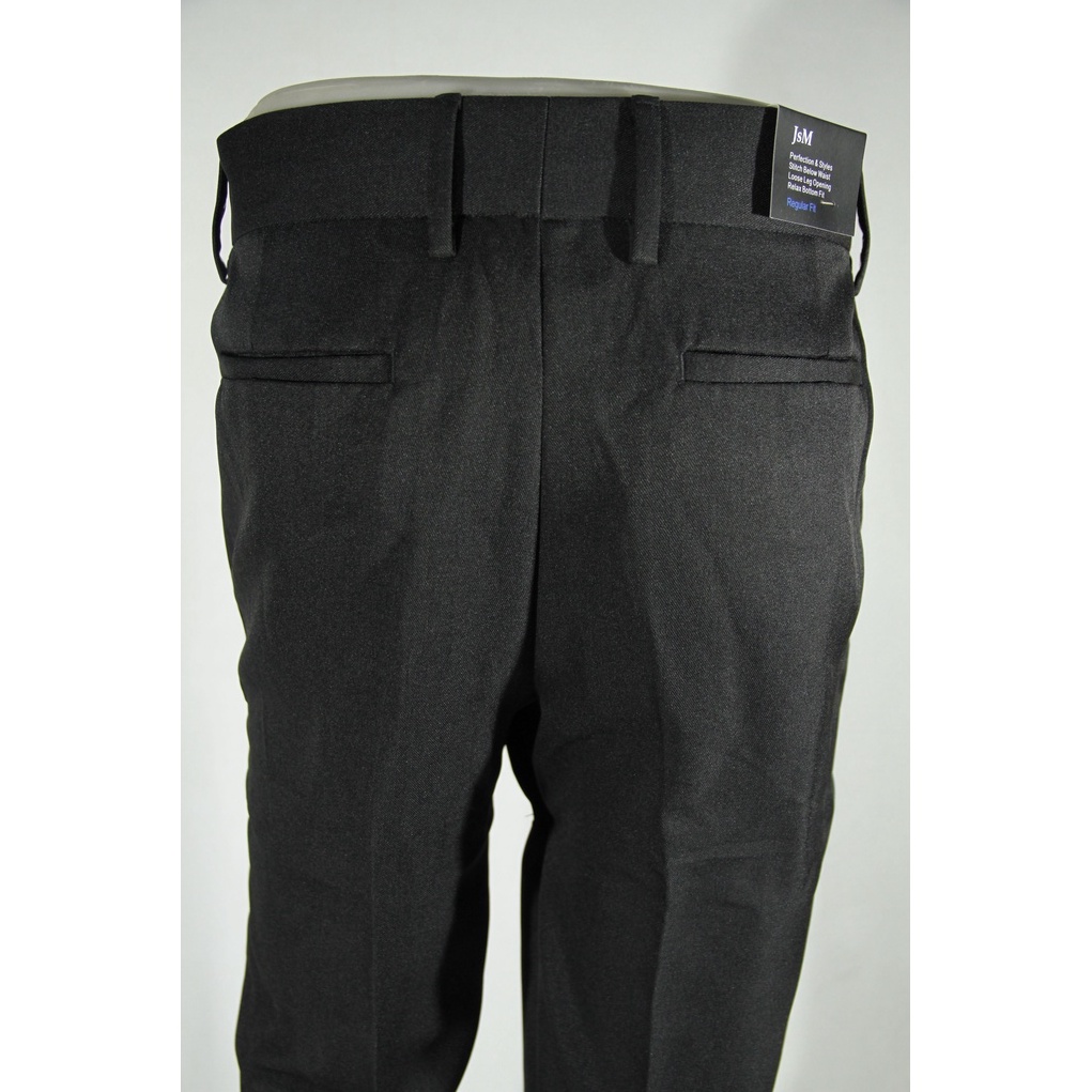 COD Celana Formal Kerja/Kantor Pria JsM Reguler Hitam| Celana Bahan | Suit Pants 100% Original Brand