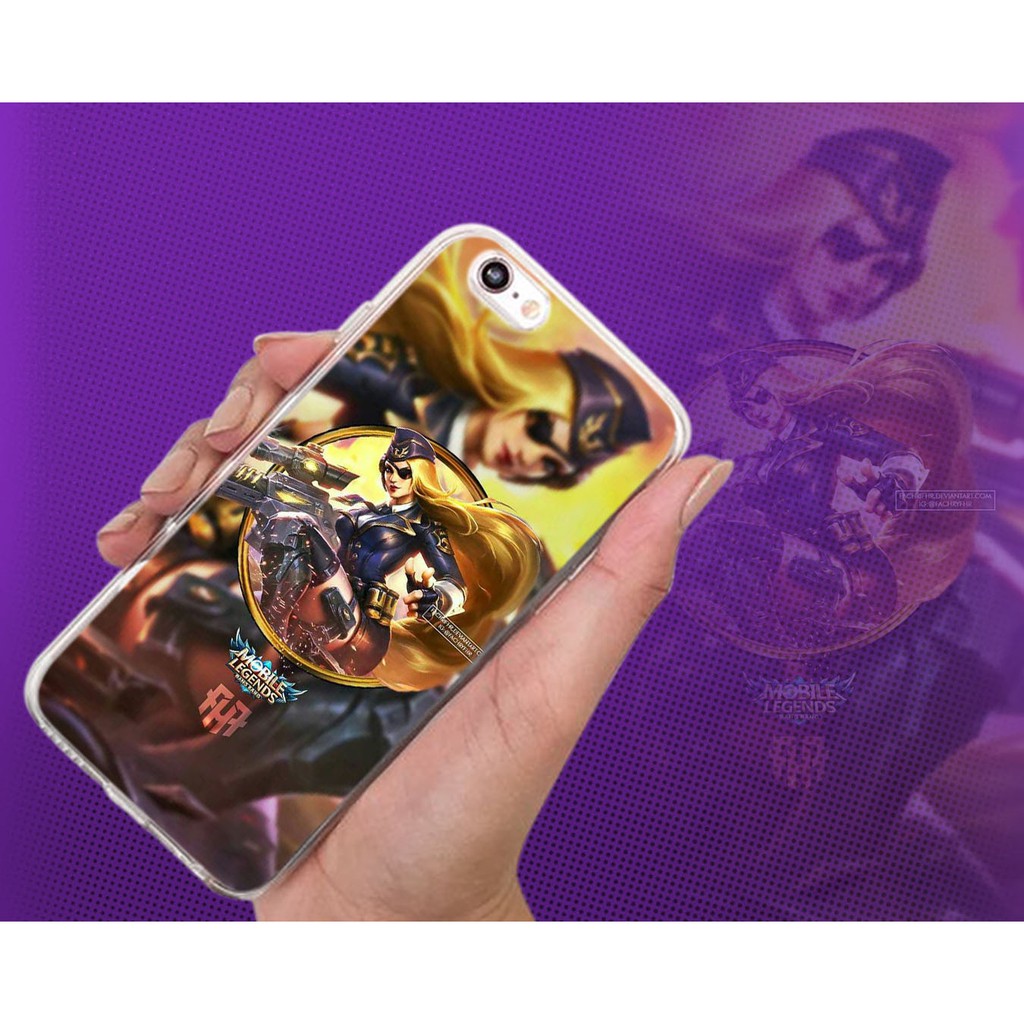 Custom Case Hp Mobile Legend Lesley Skin Black Rose Admiral untuk Semua Type Hp