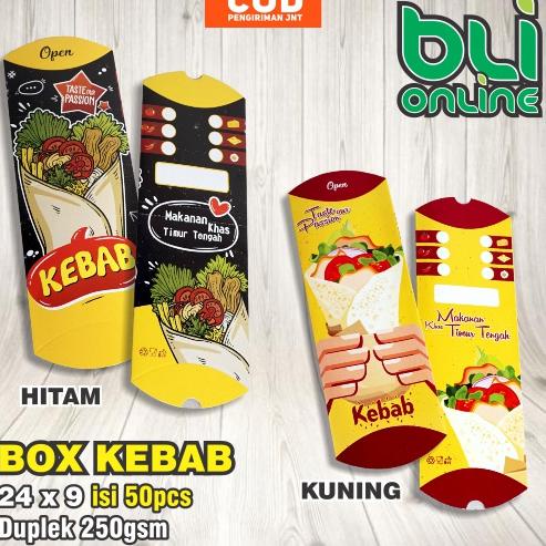 

Terkini ZLK8D Kotak Kebab 24x9 / Dus Kebab / Box Kebab / Kemasan Kebab / isi 50pcs Y52 Harga Termurah