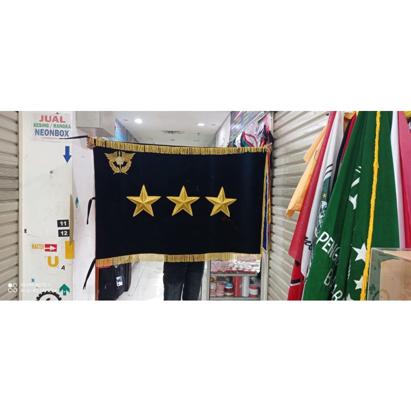 Bendera petaka bea cukai bintang 3 / bendera petaka bordir/bendera petaka ruangan