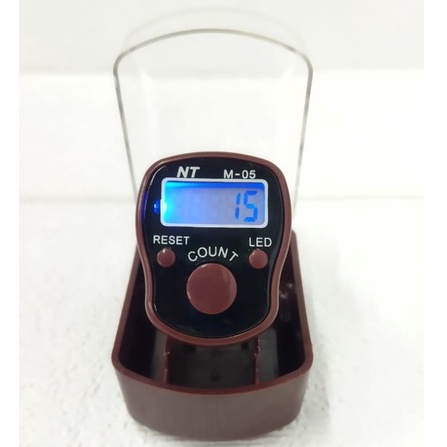 ✧YUKSHOPING✧ Alat Hitung Digital Led Tasbih Jari Counter Tally Tasbeh Ibadah Mini Import Murah Elektronik Mini R487-COKLAT