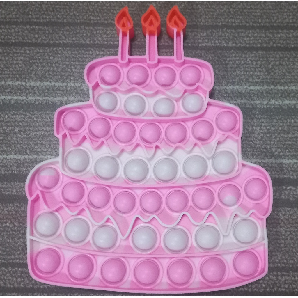 Pop It Jumbo FIDGET TOY Mainan Anak Karakter BTS Rainbow Ukuran 20 cm-KUE ULTAH  RAINBOW