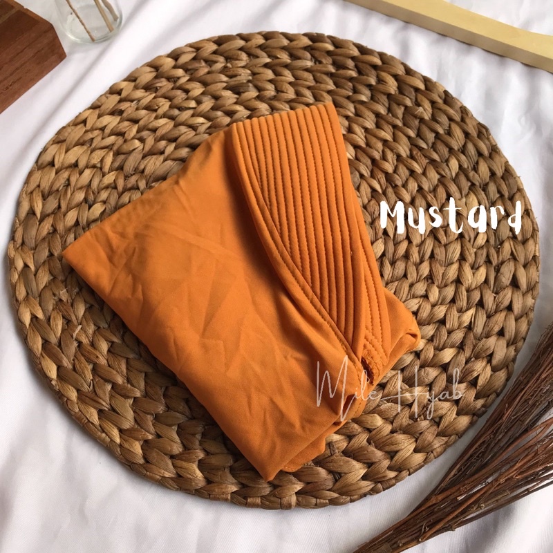 Bergo Hamidah Jilbab Jersey Menutup Dada Kerudung Olahraga Instan Premium-Mustard