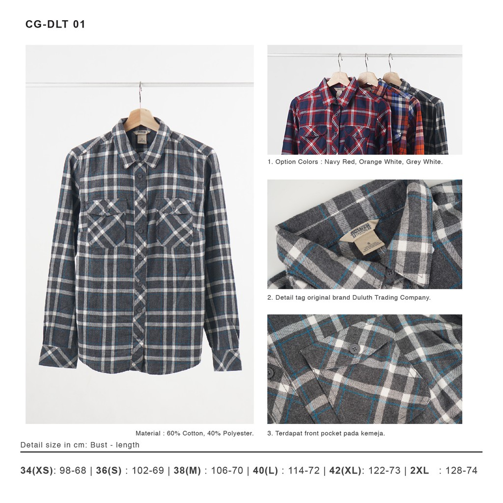 DULUTH TRADING.CO ORIGINAL women flanel crosslut wicking shirt kemeja wanita vintage