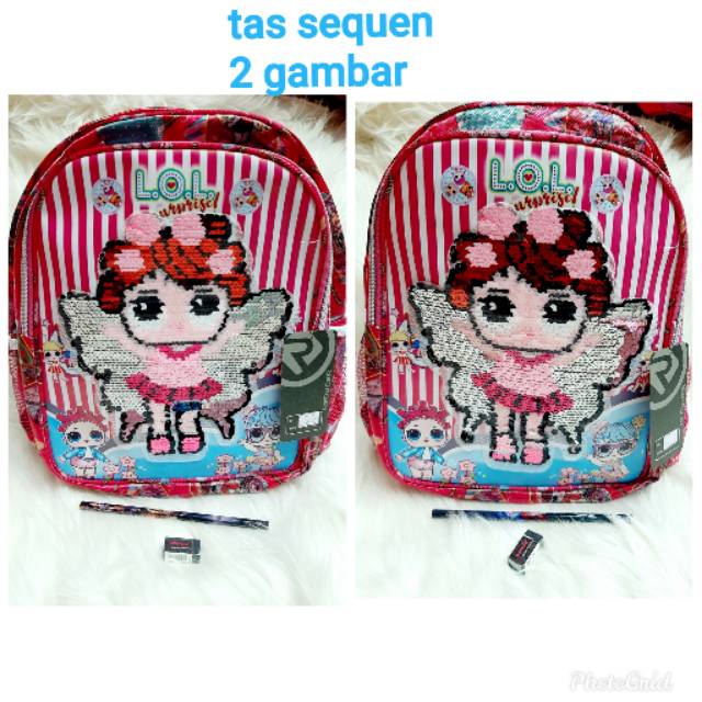 TAS SEQUEN TAS USAP DUA GAMBAR TAS ANAK SEKOLAH KARAKTER LOL TAS SEKOLAH TK DAN SD