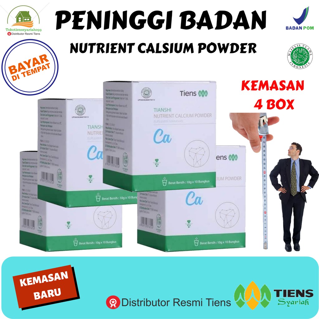 

susu kalsium NHCP peninggi badan tiens susu coklat obat herbal patah tulang osteoporosis - isi 4 Box