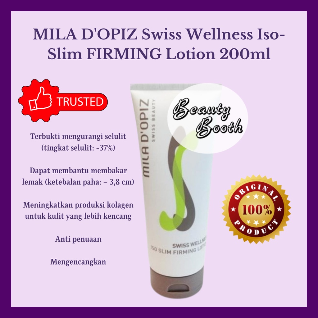 MILA D'OPIZ Swiss Wellness Iso Slim FIRMING Lotion 200ml / MILADOPIZ Mengurangi selulit Membentuk tubuh Mengencangkan kulit