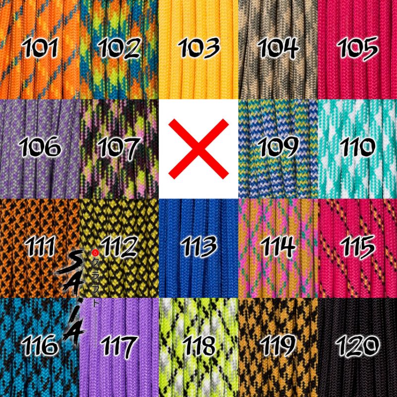 Tali paracord 4mm bahan membuat kerajinan gelang lanyard gantungan #101-120 | SAIA CRAFT