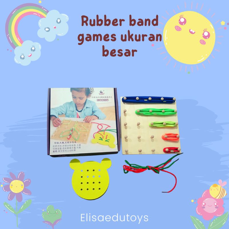 Jual rubber band games shape geoboard lacing games Shopee Indonesia