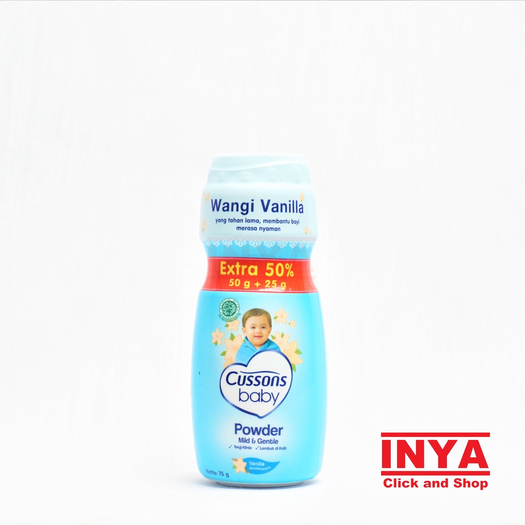 CUSSONS BABY POWDER MILD AND GENTLE VANILLA 75gr - Bedak Bayi