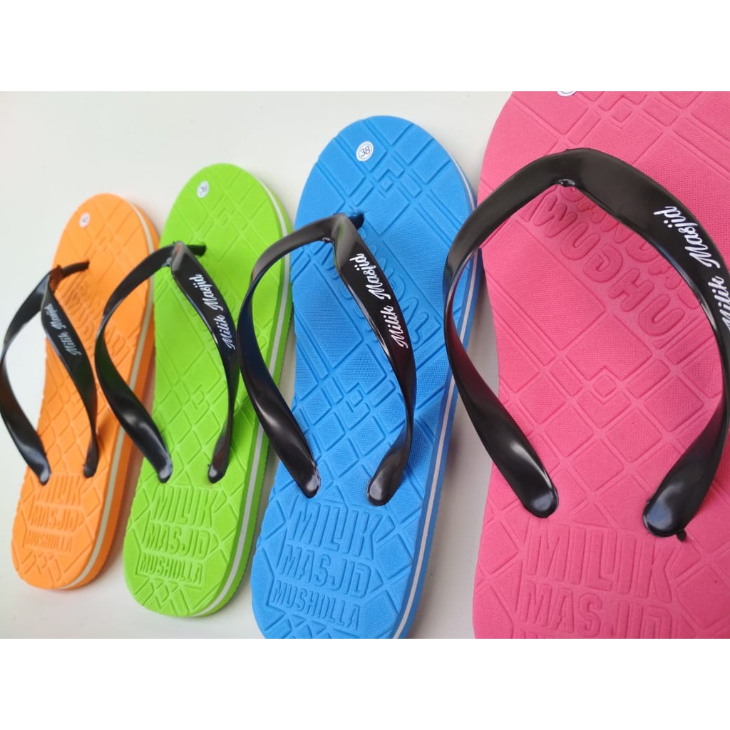 Sandal jepit wudhu emboss 10 pasang sandal jepit wudhu emboss cetak timbul sandal wakaf