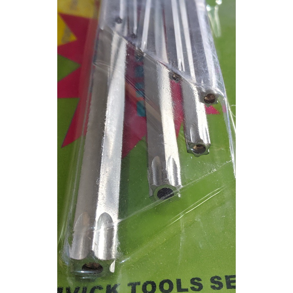 Kunci L 9 Pcs Short PENDEK Bintang Hex Torx Set Key Lubang